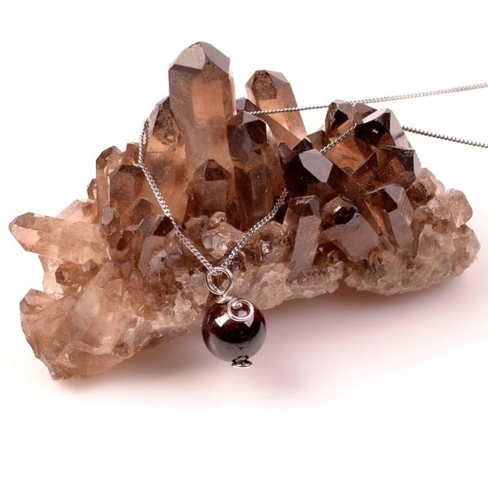 Taş Sandığı Lal Taşı Kolye - Garnet Taşı - Koyu Kırmızı Bijuteri Kolye Fiyatı