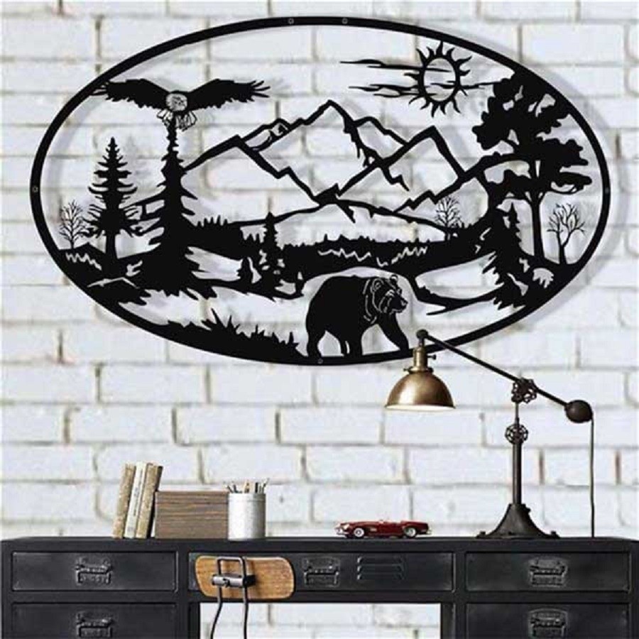 Tasagram Alaska Lazer Kesim Metal Tablo - 50x35cm - Siyah Kanvas Tablo Fiyatı