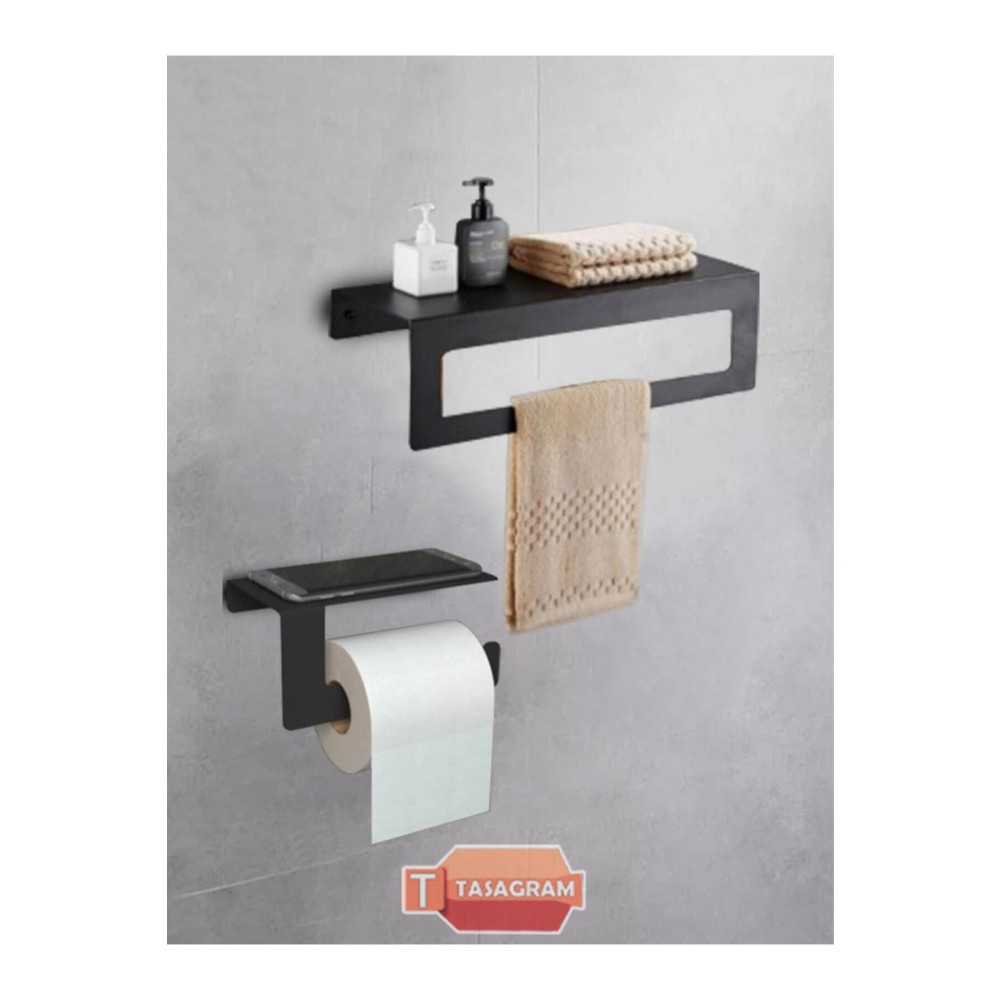 TASAGRAM Metal Banyo Havlu Askılığı Ve Tuvalut Kağıdı Askılığı 2li Set Tuvalet Kağıtlığı Fiyatı
