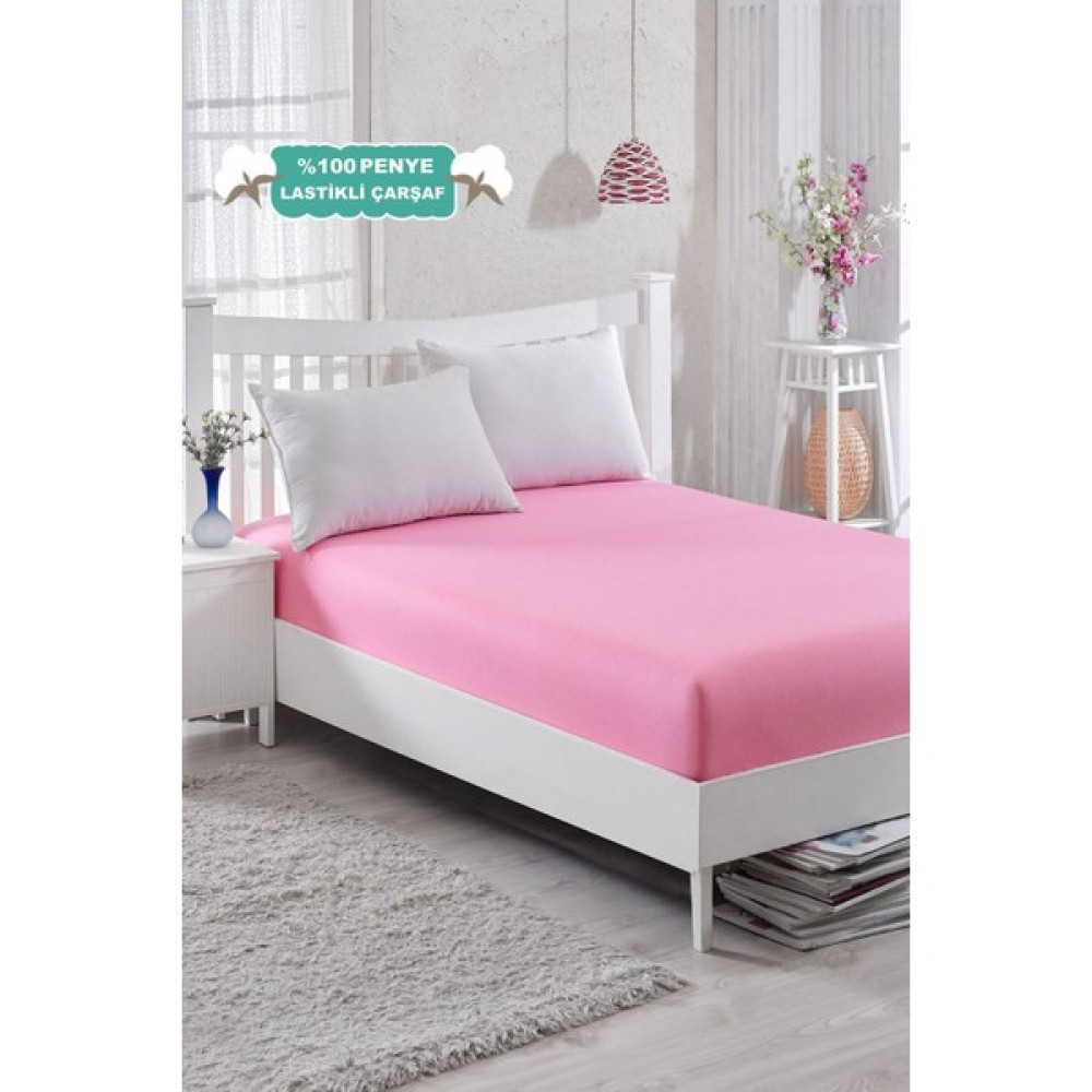 Taşan Tekstil 120 x 200 cm Lastikli Penye Çarşaf Pembe - 120X200 Çarşaf Fiyatı