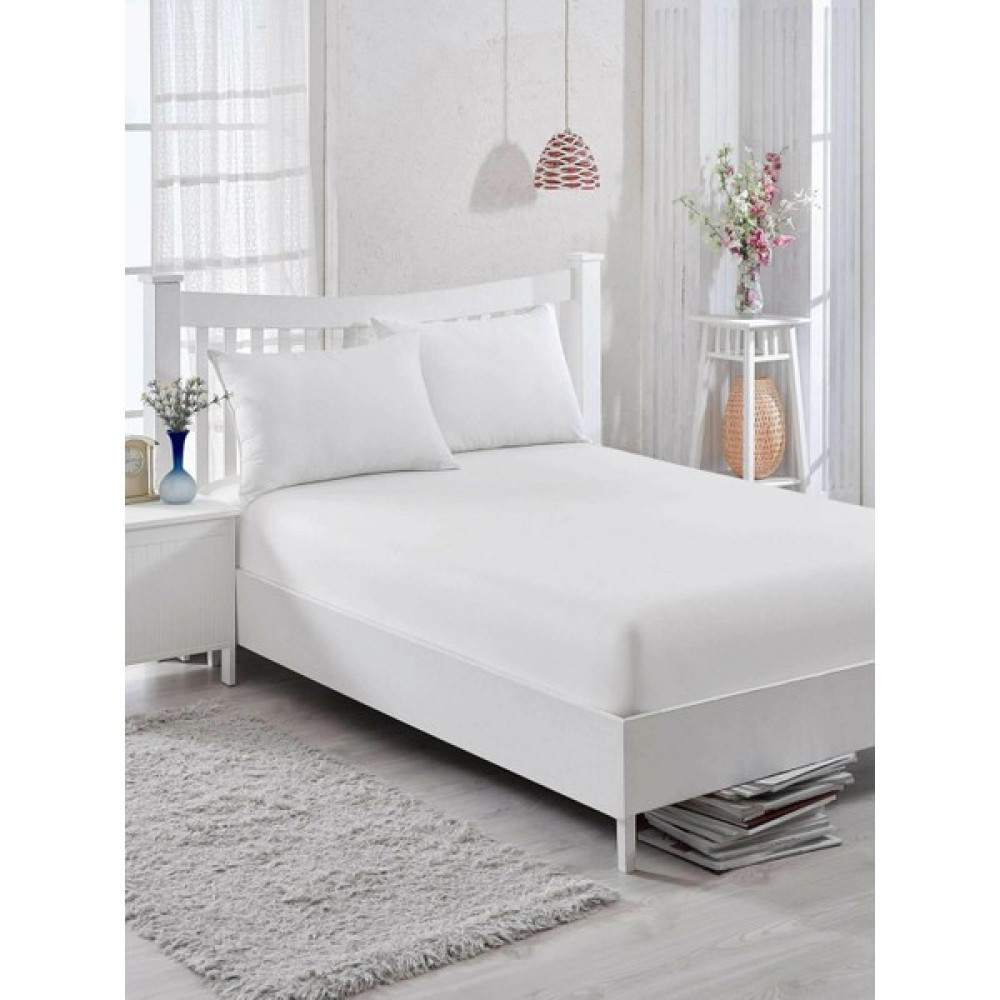 Taşan Tekstil Çift Kişilik Lastikli Penye Çarşaf Beyaz - 160X200 Çarşaf Fiyatı