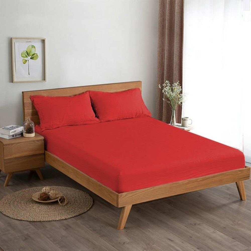 Taşan Tekstil Çift Kişilik Lastikli Penye Çarşaf Kırmızı - 160X200 Çarşaf Fiyatı