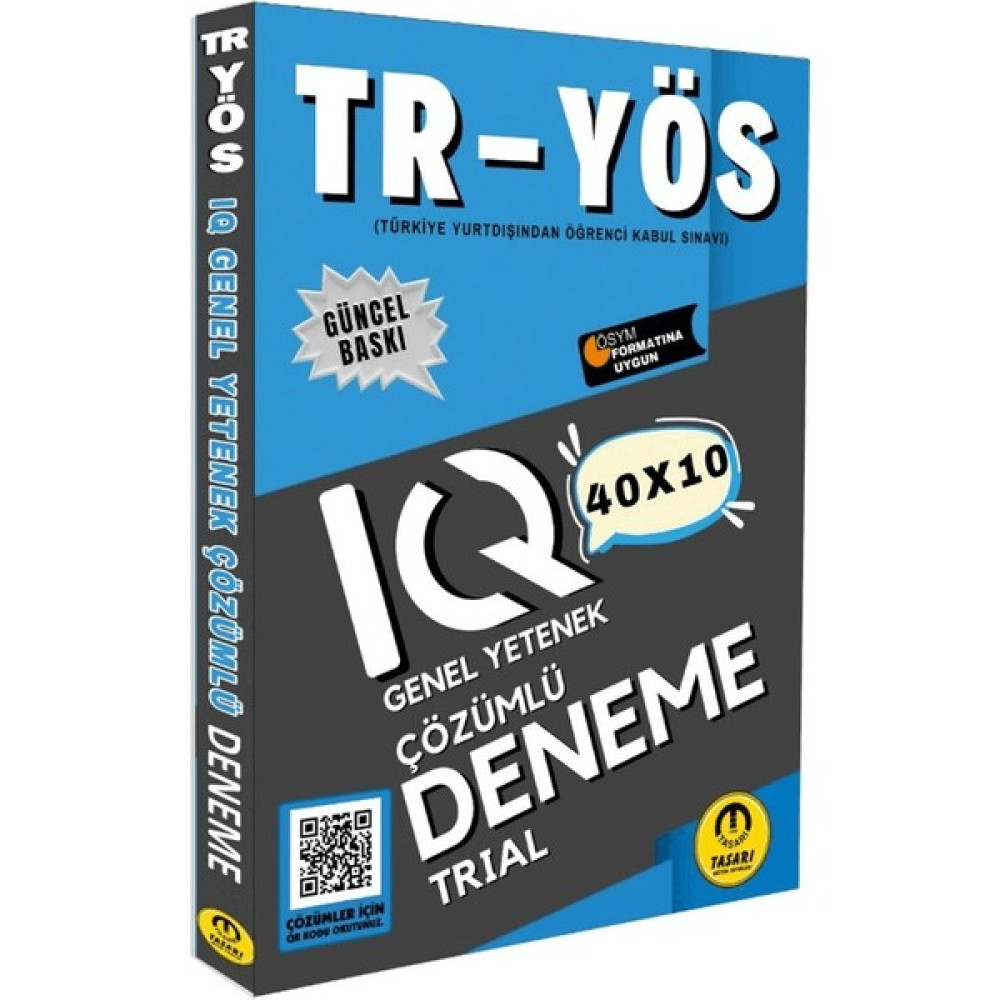 Tasarı Eğitim Yayınları 2025 TR YÖS IQ 40x10 Çözümlü Deneme - Özgen Bulut Ders Sınav Kitapları Fiyatı