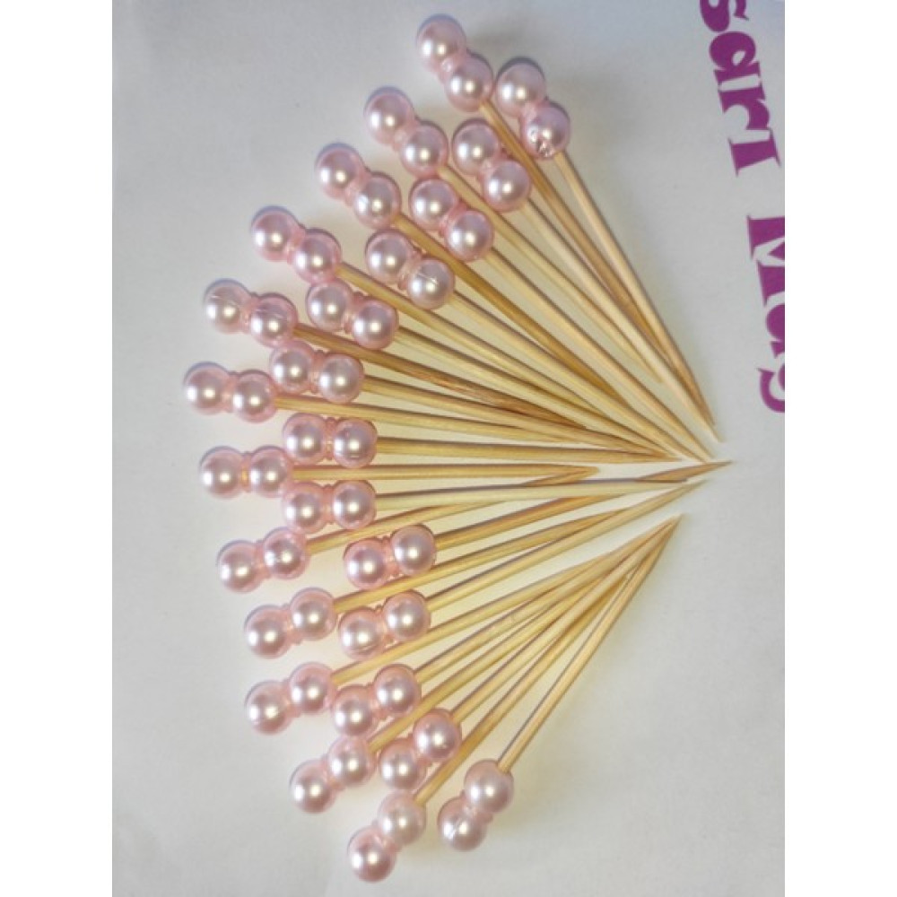Tasarı Mağazası 100 Adet Çift Incili Kız Bebek Mevlid Kürdanı 6 cm Bebe Pembesi - Inci 8 mm - Incili Kanepe Kürdanı Oyuncak Fiyatı