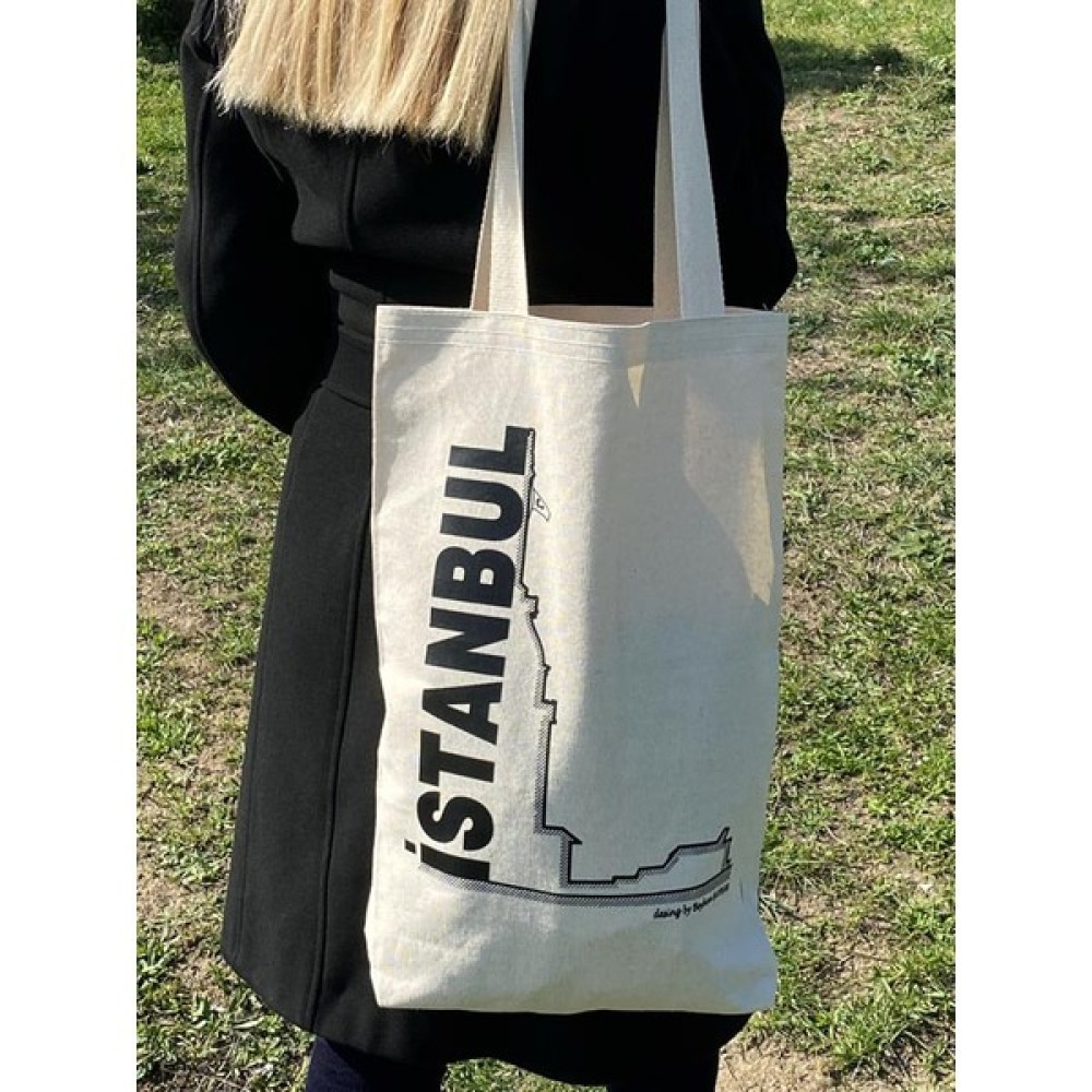 Tasarı Mağazası Istanbul Kızkulesi Tek Taraf Baskılı Kanvas Bez Çanta 32×40 cm Bayan Çanta ve Cüzdan Fiyatı