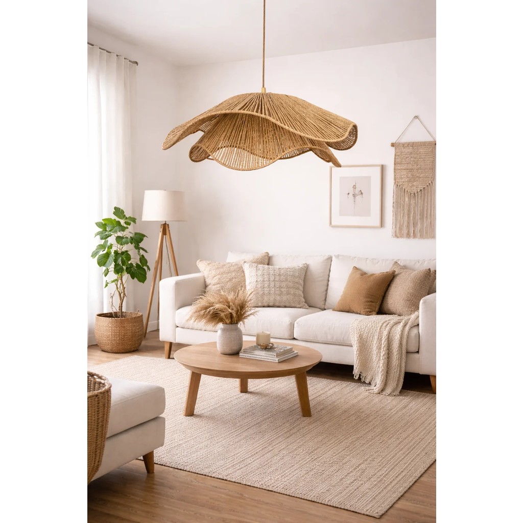 Tasarı Sanatı Ev Dekorasyonu Handmade Aydınlatma Iskandinav Rustik Tarz Bohem Avize ( Duy Dahildir) 50CM Çap - 1 - Ahşap Avize Fiyatı