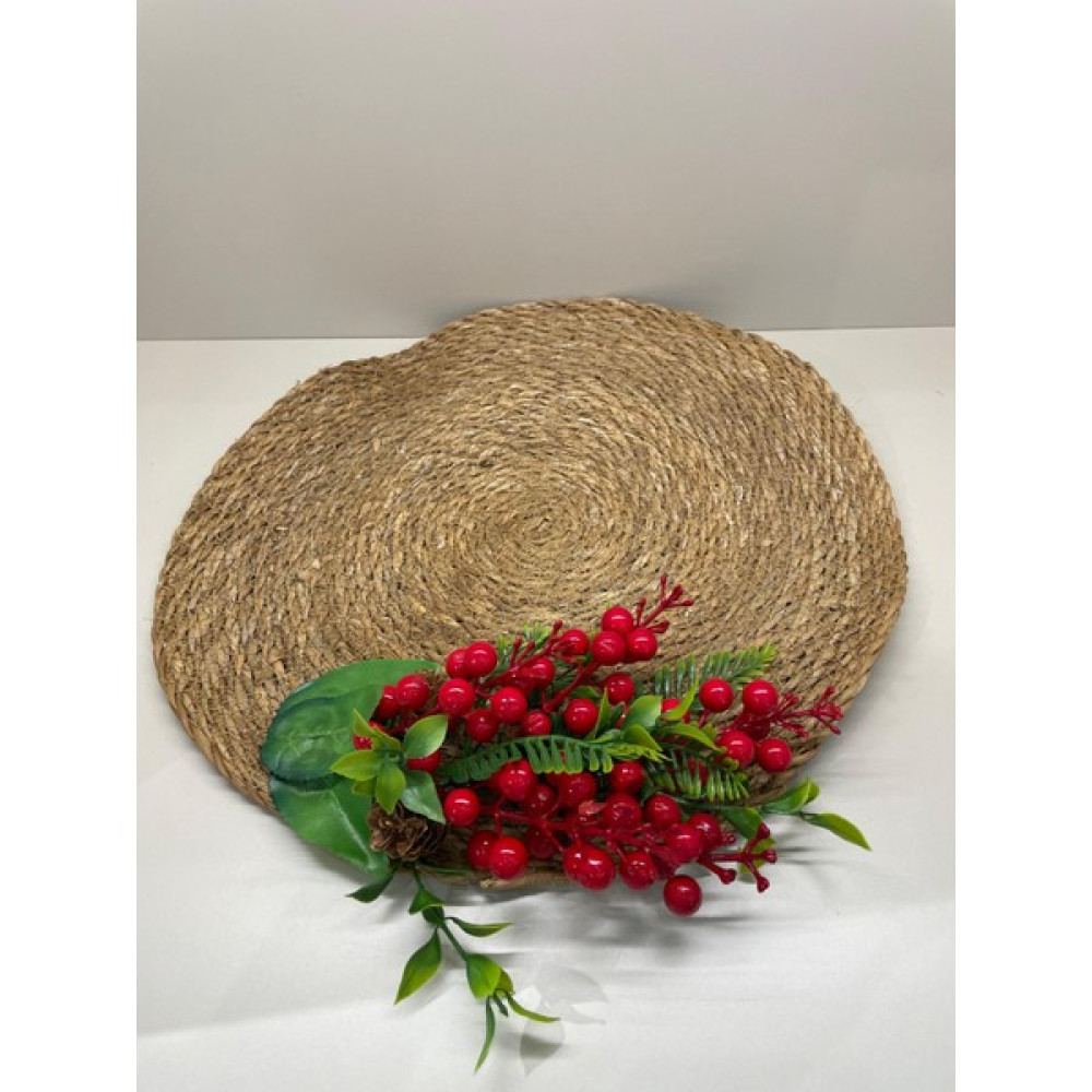Tasarım H Moda Amerikan Hasır Servis Supla 39 cm No:2 - Kahverengi - Kırmızı - 39 x 39 cm Amerikan Servis Fiyatı