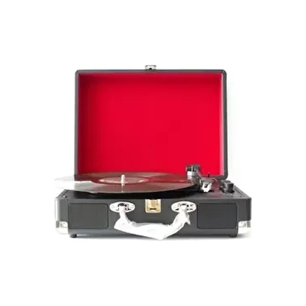 Taşınabilir Çantalı Retro Bluetooth Hoparlörlü Pikap Radyo Ses Kayıt USB Mp3 33/45/78 Plak Çalar - Siyah Bluetooth Hoparlör Fiyatı