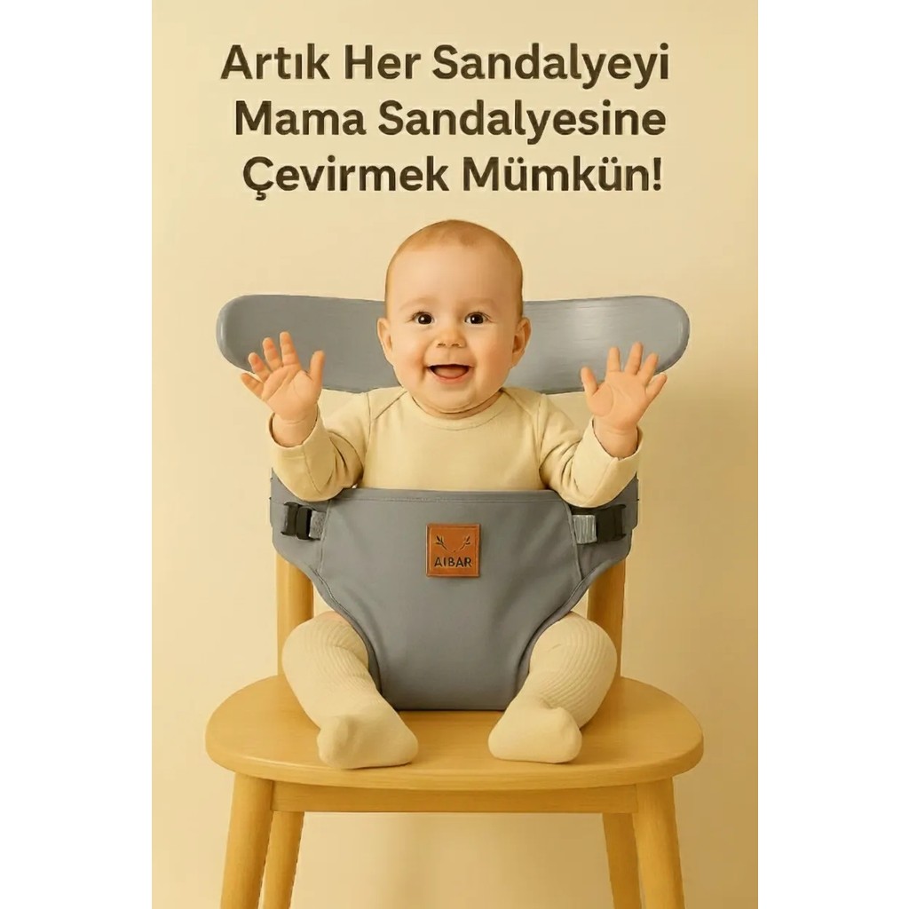 Taşınabilir Güvenli Mama Sandalyesi - Aibar Marka, Gri Renk Mama Sandalyesi Fiyatı