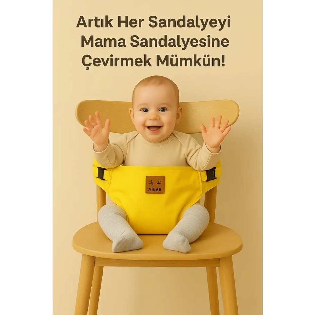 Taşınabilir Güvenli Mama Sandalyesi - Aibar Marka, Sarı Renk Mama Sandalyesi Fiyatı