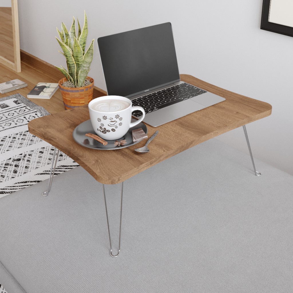 Taşınabilir Katlanır Yatak Koltuk Üstü Hasta Servis Laptop Bilgisayar Çalışma Sehpası - Ceviz - Y: 23 cm D: 40 cm G: 60 cm Dizüstü Bilgisayar Fiyatı