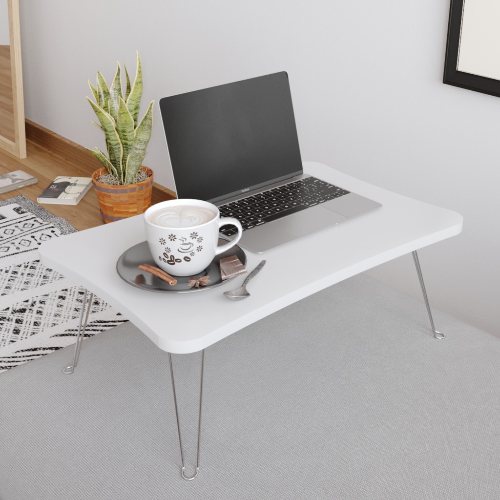 Taşınabilir Katlanır Yatak Koltuk Üstü Hasta Servis Laptop Bilgisayar Çalışma Sehpası - Düz Beyaz - Y: 23 cm D: 40 cm G: 60 cm Dizüstü Bilgisayar Fiyatı