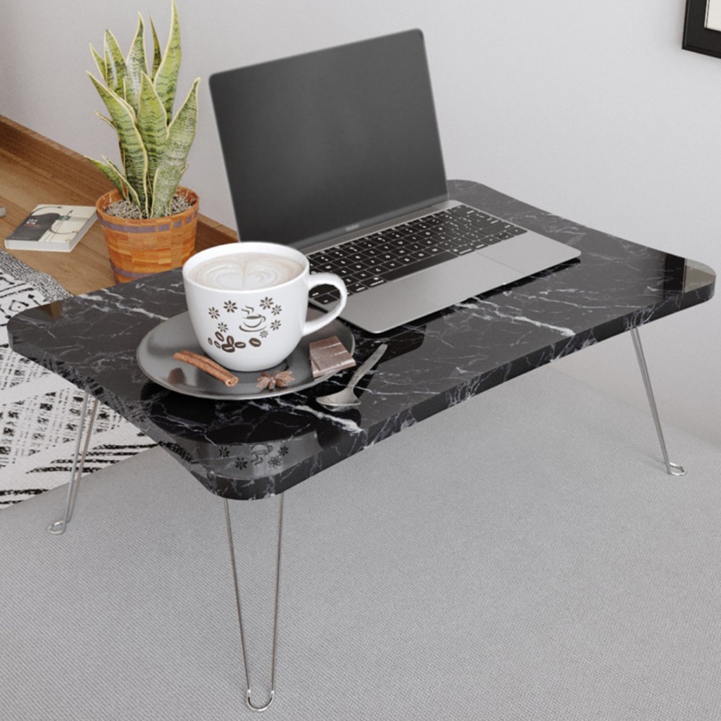 Taşınabilir Katlanır Yatak Koltuk Üstü Hasta Servis Laptop Bilgisayar Çalışma Sehpası - Siyah Mermer - Y: 23 cm D: 40 cm G: 60 cm Dizüstü Bilgisayar Fiyatı