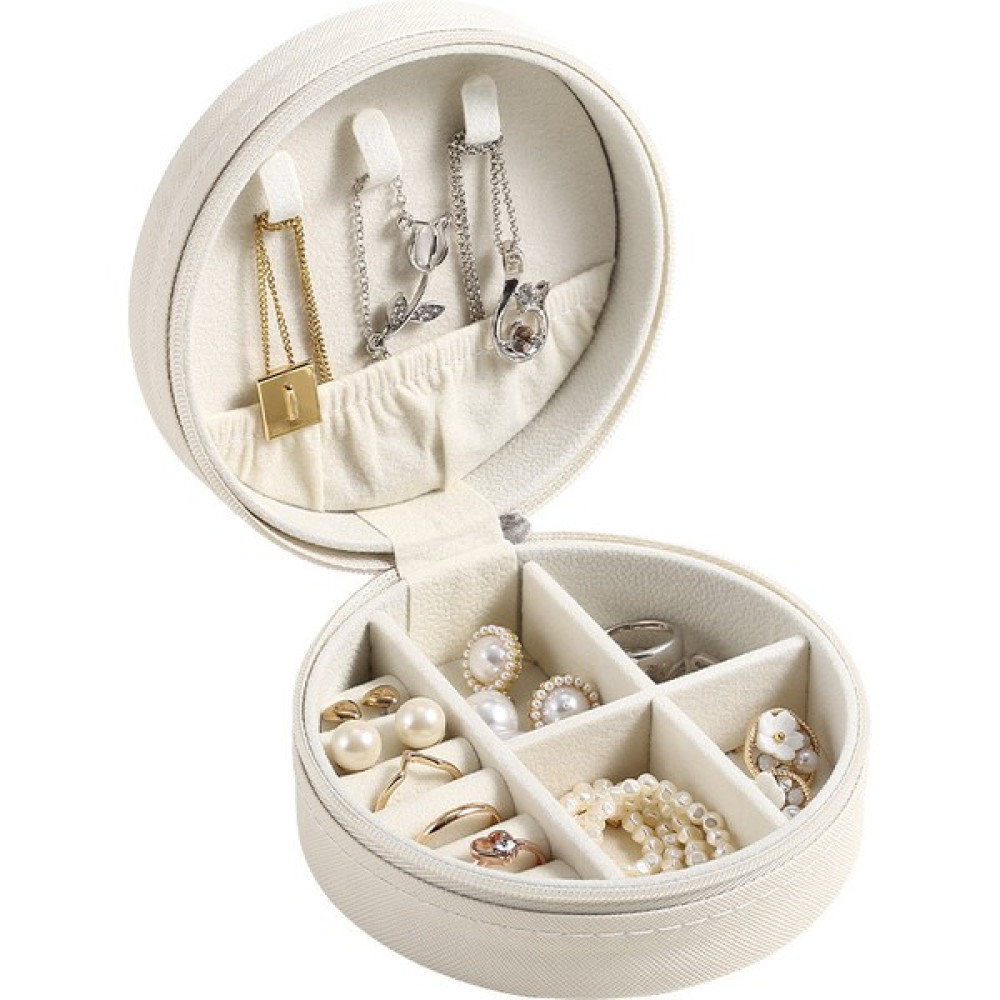 Taşınabilir Mücevher Saklama Kutusu Küpe Yüzük Kolye Mücevher Kutusu Basit Kompakt Mücevher Kutuları (Yurt Dışından) - 11cm * 11cm * 5cm - Beyaz Eşya Saklama Kutusu Fiyatı