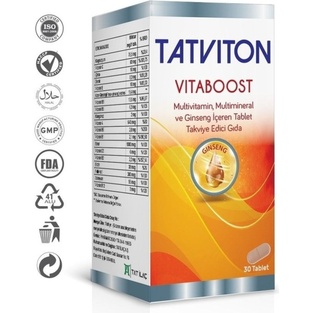 Tatviton Vitaboost Multivitamin 30 Kapsul Evcil Hayvan Ürünleri Fiyatı