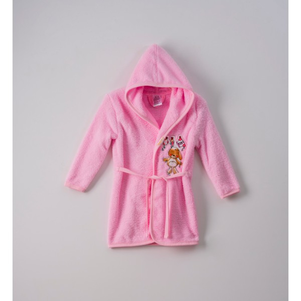 Tavşan Desenli Kız Erkek Çocuk Bebek Bornoz - 2 - 3 Yaş - Pembe Bornoz Fiyatı