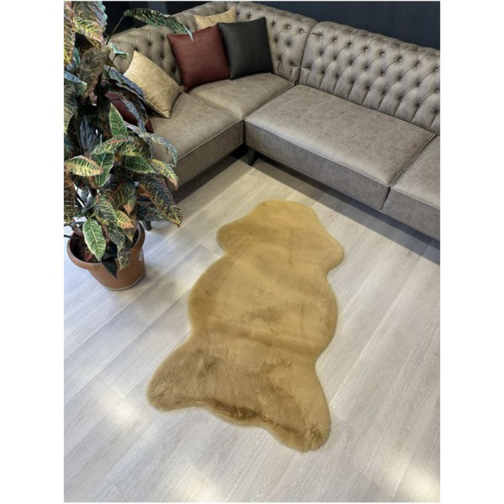 Tavşan Tüyü Post Kesim Premium Kalite Tüy Dökmez Halı Camel - 80 x 100 cm Salon Halısı Fiyatı