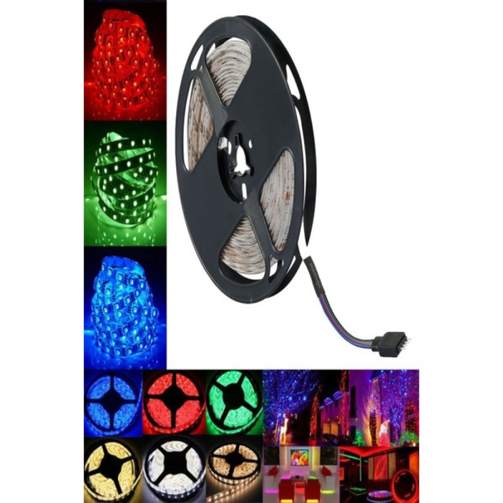 Tawitec Rgb Şerit Led 3 Çipli Iç Mekan - Sese Duyarlı Kontrol Paneli - Uzaktan Kumanda - Adaptör - 5 Metre - 5 m Led Aydınlatmalar Fiyatı