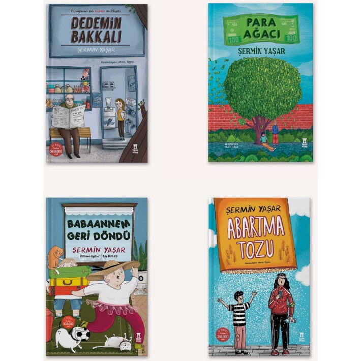 Taze Kitap Şermin Yaşar 4lü Set Para Ağacı - Abartma Tozu - Dedemin Bakkalı - Babaannem Geri Döndü - hayır Diğer Fiyatı