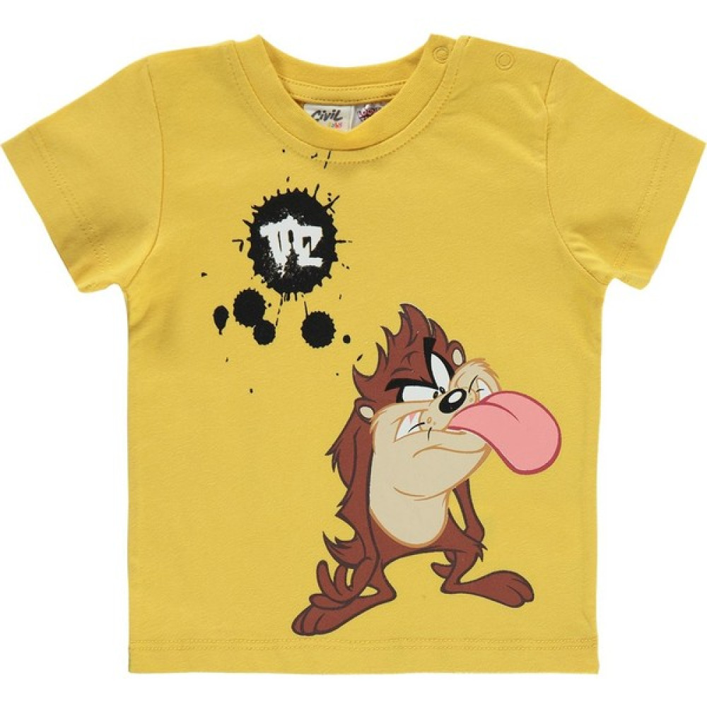 Tazmanya Erkek Bebek Tişört 6-18 Ay Hardal Bebek T-shirt Fiyatı