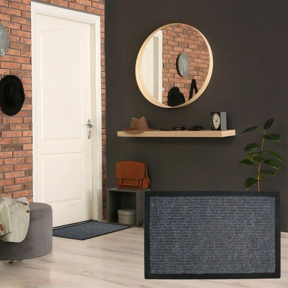 T&B HOME Dekoratif Nem Alıcı Toz Alıcı GRİ Kapı Önü Paspası Iç Ve Dış Kapı Paspası Halı Paspas Tb988509 - Gri - 40 x 75 cm Paspas Fiyatı