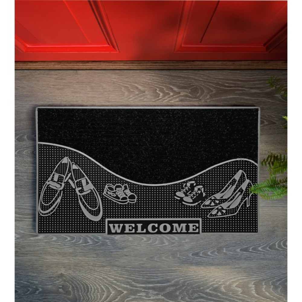 T&B HOME Dekoratif Siyah Kapı Önü Paspası TB988512 - Gri - 40 x 75 cm Paspas Fiyatı