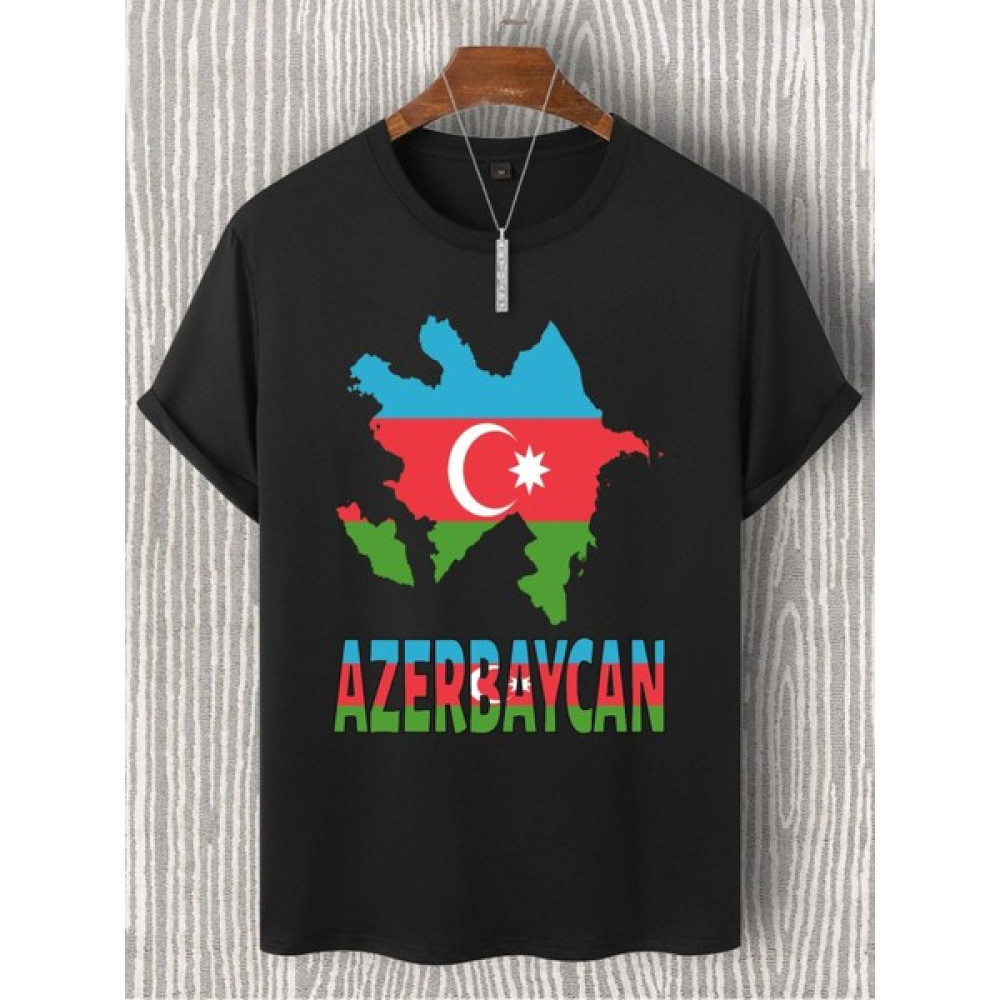 Tbas Azerbaycan Tişörtü, Pamuklu Unisex Tişört. "azerbaycan" Yazılı Azerbaycan Bayraklı Yumuşak Tişört Erkek T-shirt Fiyatı