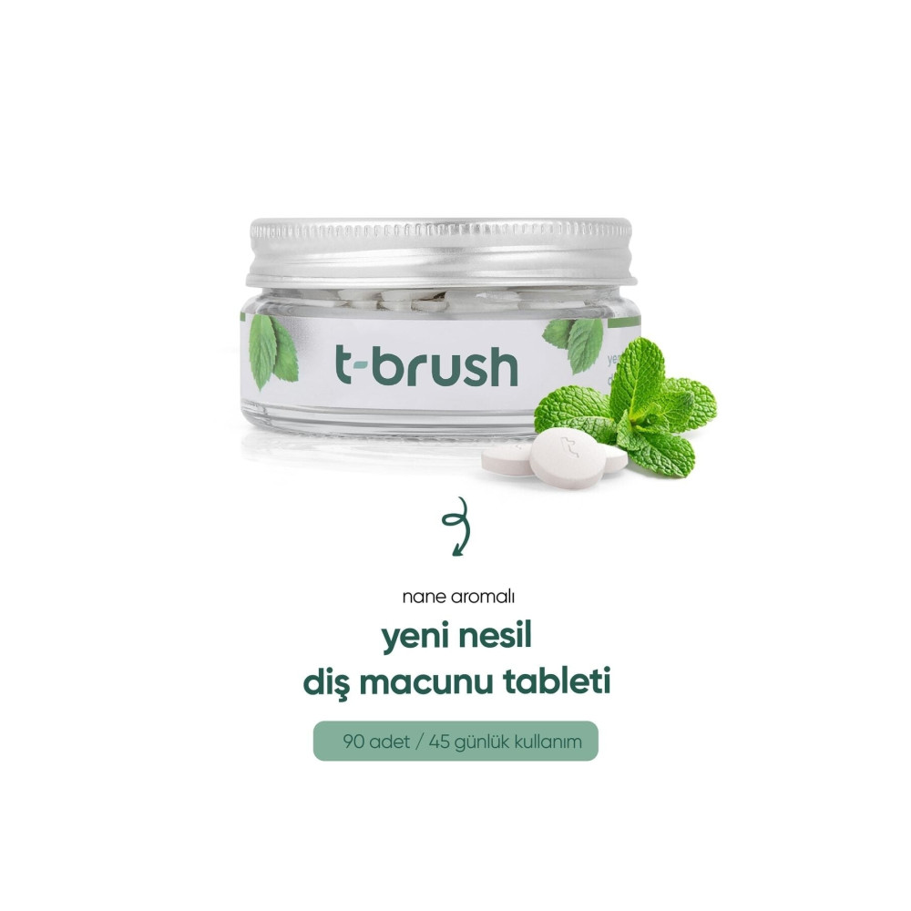 TBRUSH Naneli Doğal Diş Macunu Tableti - Florürsüz - Glutensiz - Vegan - 90 Tablet Diş Macunları Fiyatı