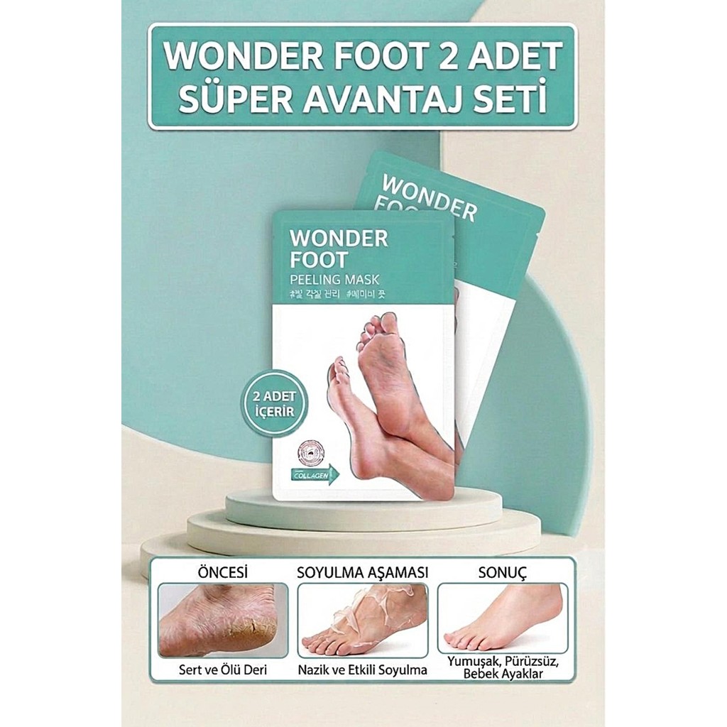 TBY Shop 2 Adet Soft Miracle Foot Peeling Pack -Ölü Derileri Soyan Ayak Çorabı Peeling Maskesi Wonder Foot Diğer Fiyatı