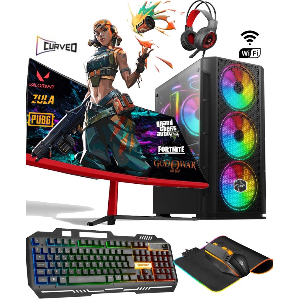 TC45 | Windows 11 Pro Ryzen 5 5500 16GB 512GB M2 SSD R7240 4gb 23.6'' Curved Masaüstü Oyuncu Bilgisayarı Hazır Sistem SSD / Solid State Drive Fiyatı