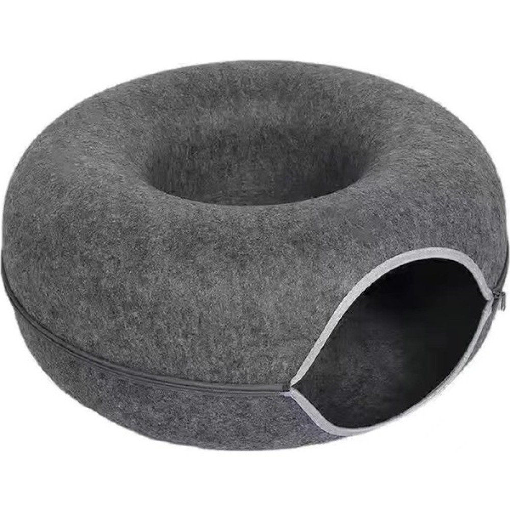 Tcherchi Keçe Tünel Donut Kedi Yuvası (Yurt Dışından) - Koyu Gri Evcil Hayvan Ürünleri Fiyatı