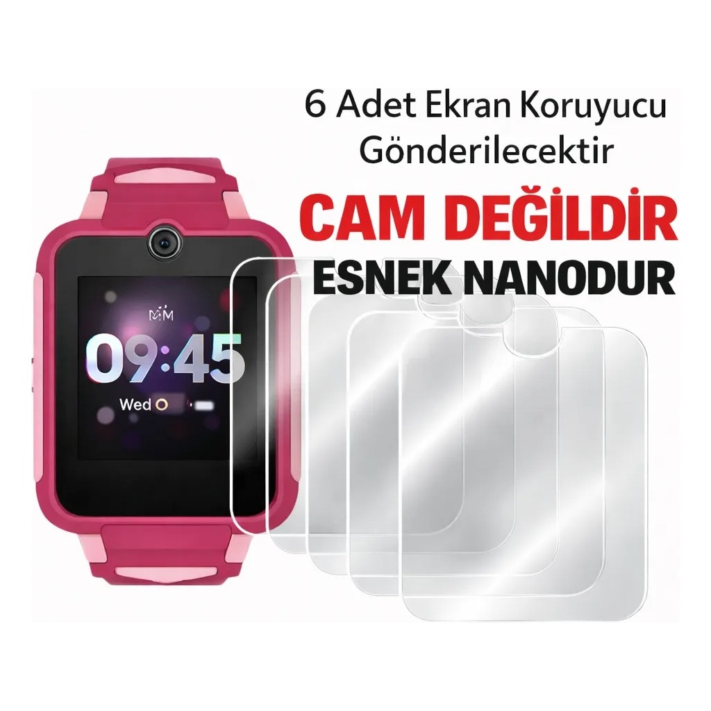 TCL MT42X Uyumlu Akıllı Çocuk Saati Ekran Koruyucu -6 Adet (Saat Degildir) - Şeffaf Diğer Fiyatı