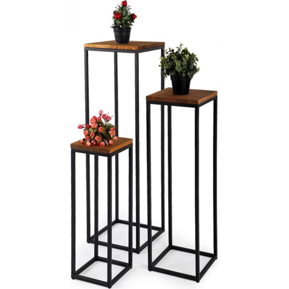 T.concept Florawood 3’lü Doğal Ahşap Raf Çiçeklik - Ahşap Rengi Saksı ve Aksesuarları Fiyatı