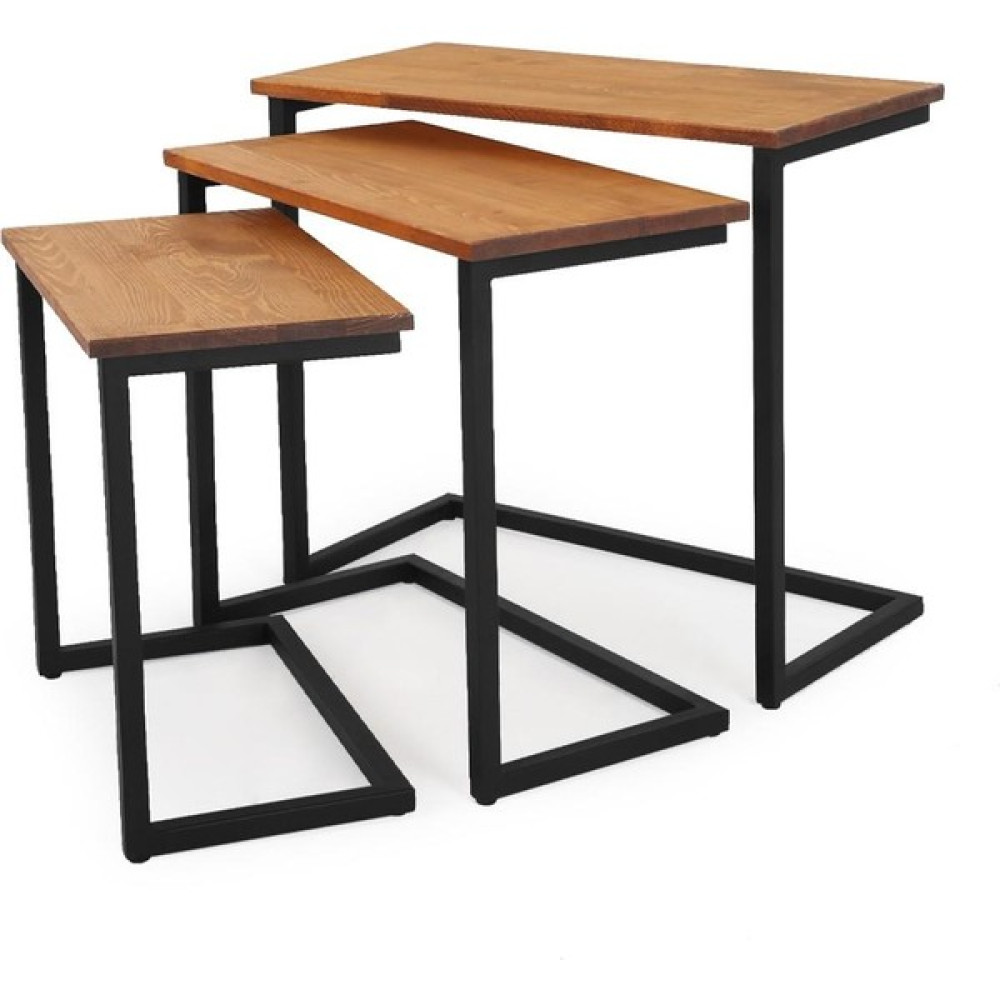 T.concept Üçlü C Model Metal Ayak Zigon Sehpa - Ahşap Zigon Sehpa Fiyatı