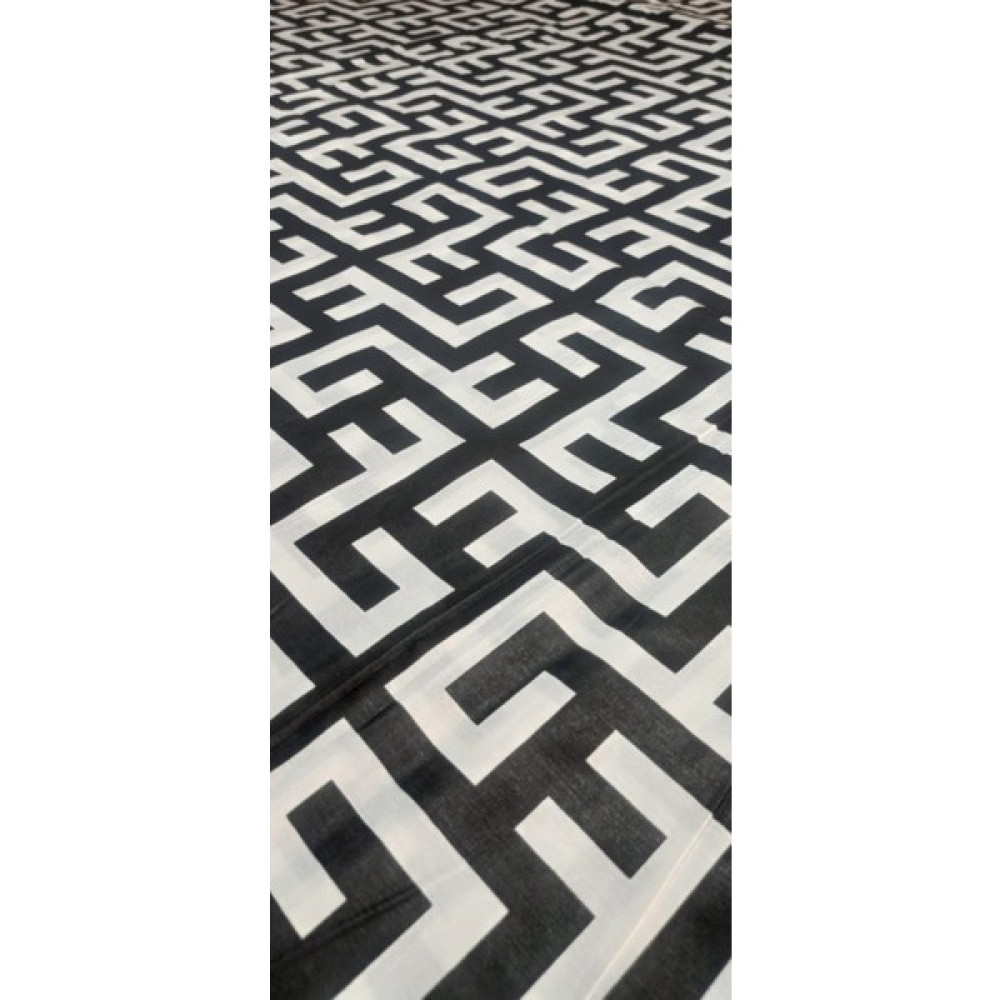 TDG Home Maze Pattern  Çift Kişilik Lastikli Çarşaf+ 2 Adet Yastık Kılıfı - Siyah - Beyaz - 160 x 200 cm Nevresim Takımı Fiyatı