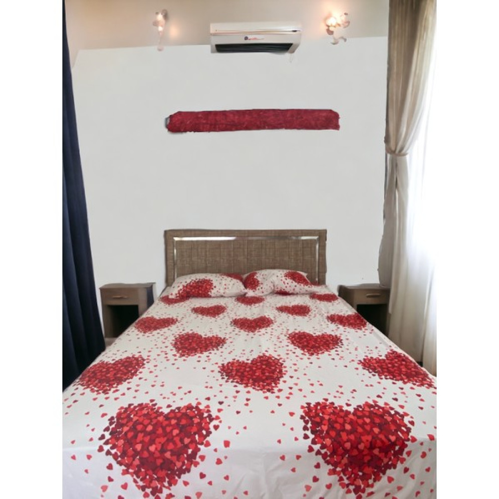 TDG Home Ruby Love Red Çift Kişilik Lastikli Çarşaf+ 2 Adet Yastık Kılıfı (160 X 200) - Kırmızı - 160 x 200 cm Nevresim Takımı Fiyatı