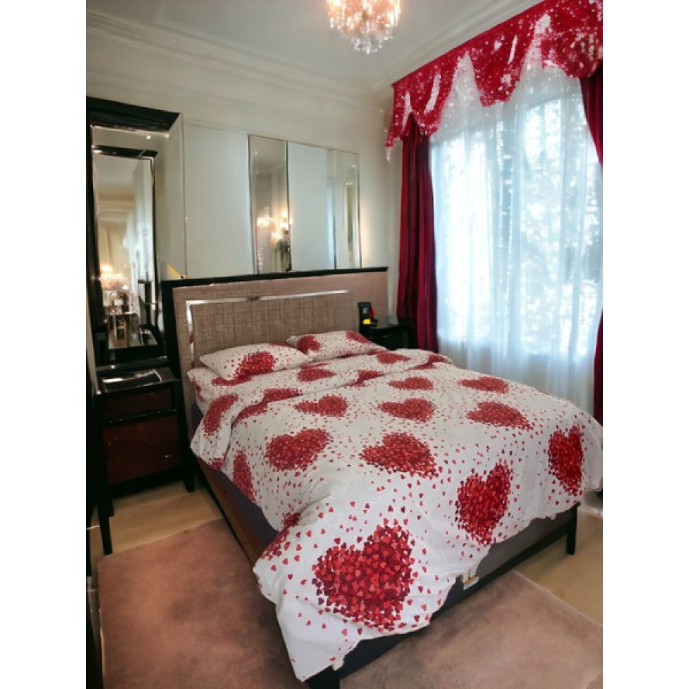 TDG Home Ruby Love Red Çift Kişilik Nevresim Takımı (200 X 220 ) - 200 x 220 cm - Kırmızı - Beyaz Nevresim Takımı Fiyatı