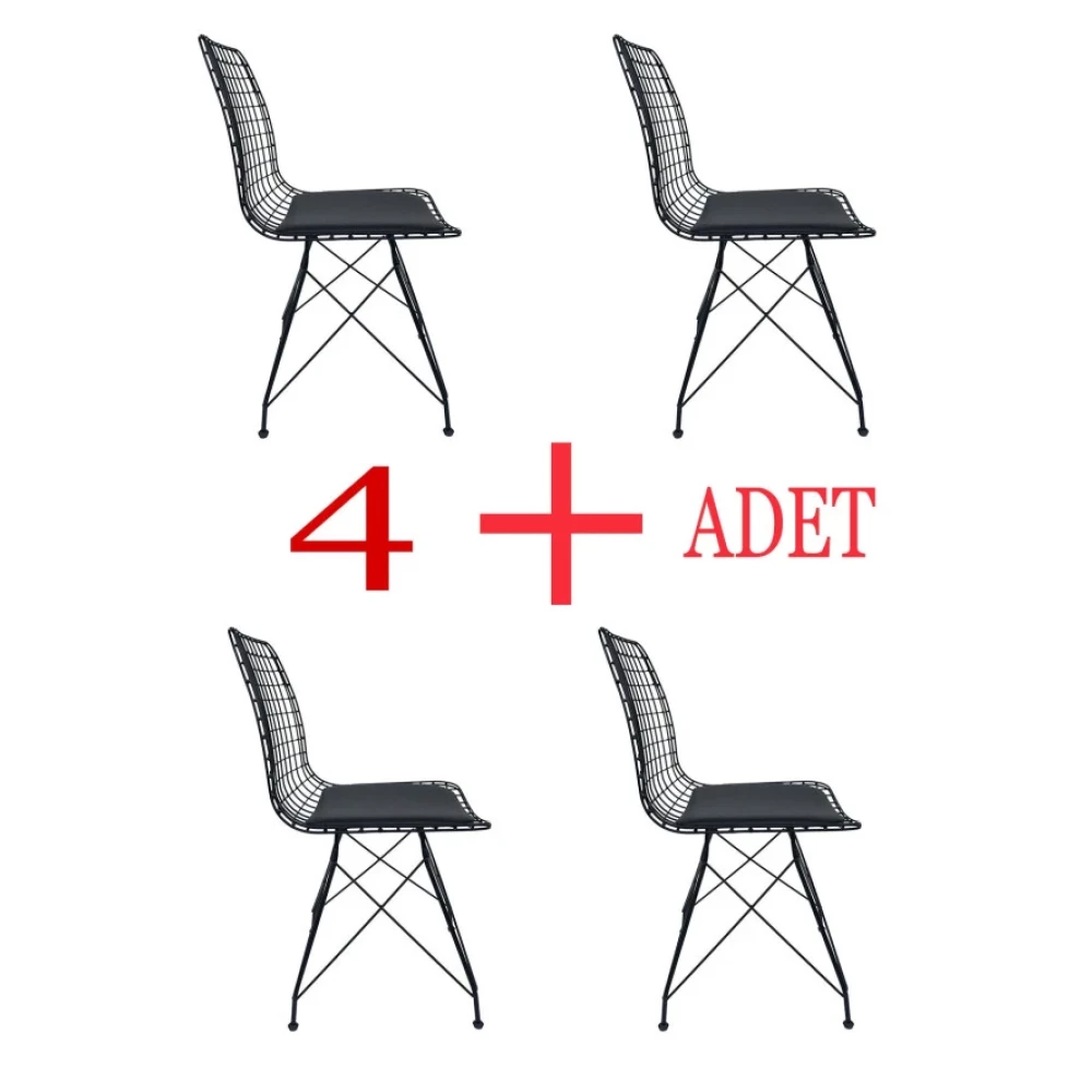 Te-Home 4 Adet Tel Sandalye 1.Kalite Mutfak Dolabı / Mobilyası Fiyatı