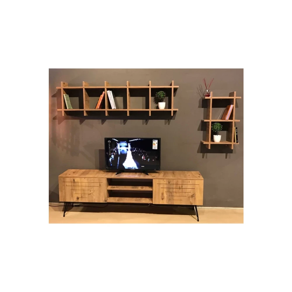 Te-Home Ceviz Kare Duz Tv Unitesi 5020 Tv Ünitesi / Sehpası Fiyatı