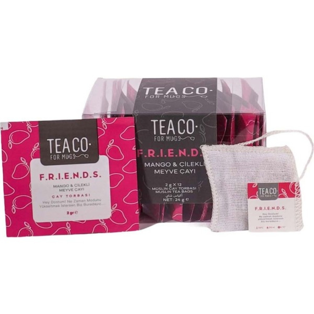 Tea Co - F.R.I.E.N.D.S - Mango Ve Çilekli Meyve Çayı - Bitki Çayı Çay Fiyatı