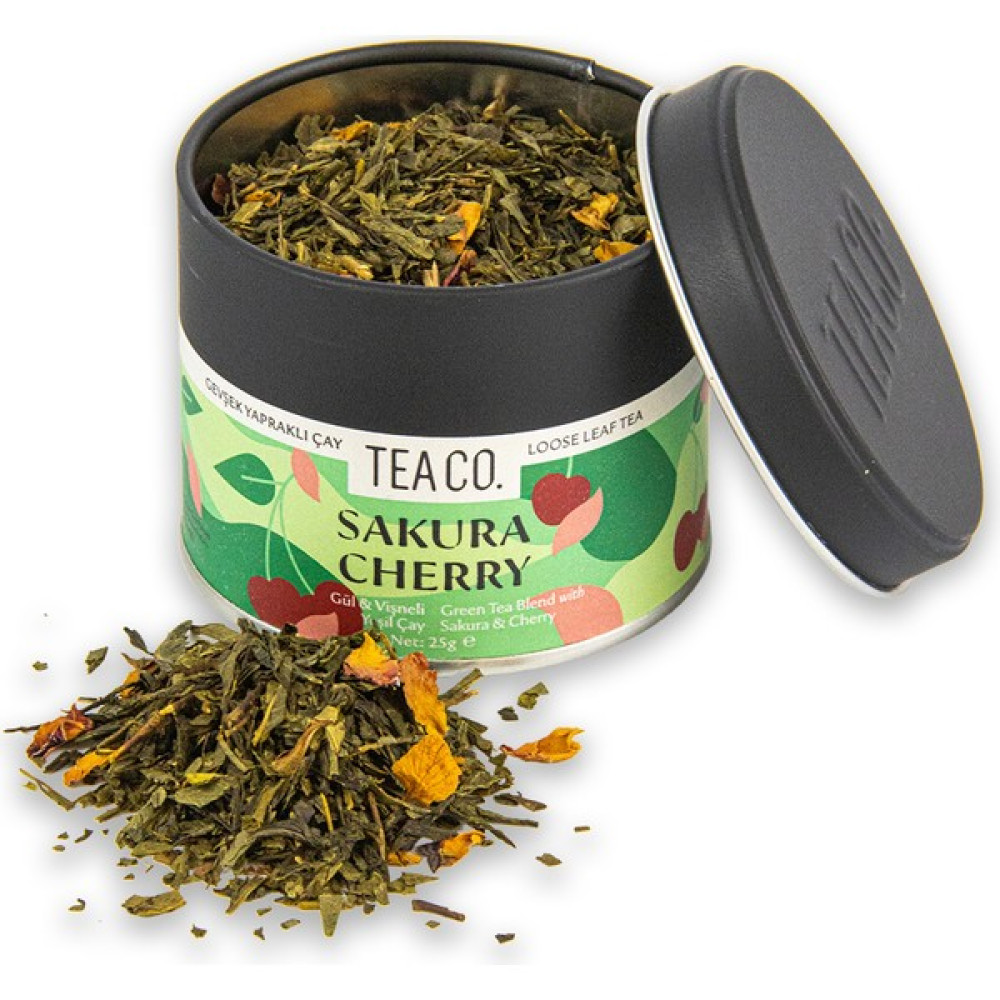 Tea Co Kiraz Çiçekli Yeşil Çay Sakura Cherry 25 gr Çay Fiyatı