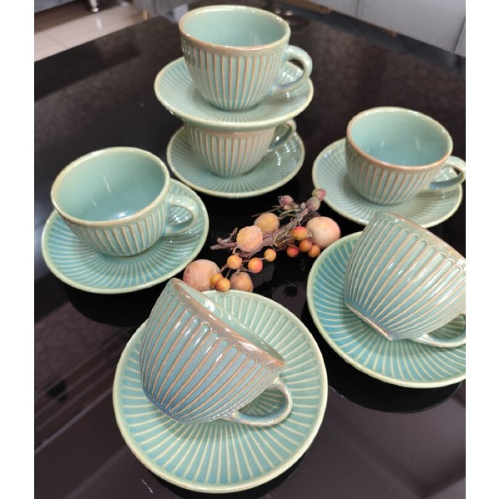 Teal Myra Çay Fincan Takımı 12 Parça 6 Kişilik - 12 Adet - 200 ml Oto Boyaları Fiyatı