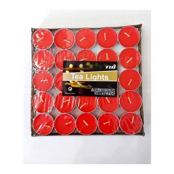 Tealight 50'li Kokusuz Kırmızı Mum