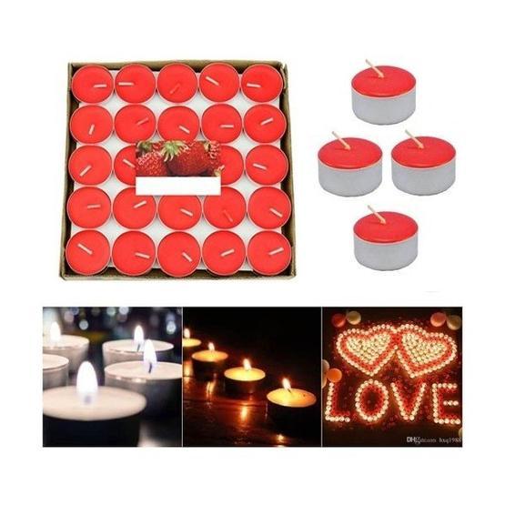 Tealight 50'li Kokusuz Kırmızı Mum