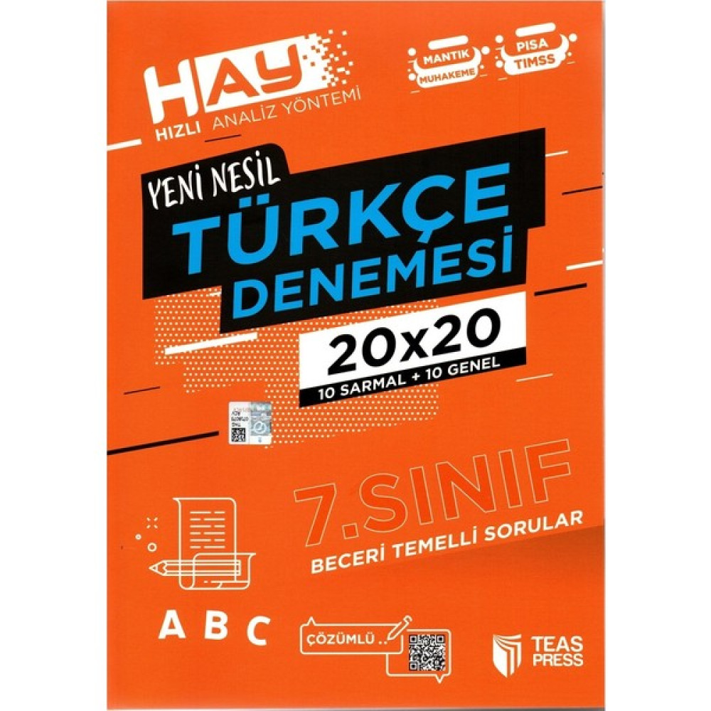 Teas Press 7. Sınıf Yeni Nesil Türkçe Denemesi 40 Adet Türkçe Fiyatı