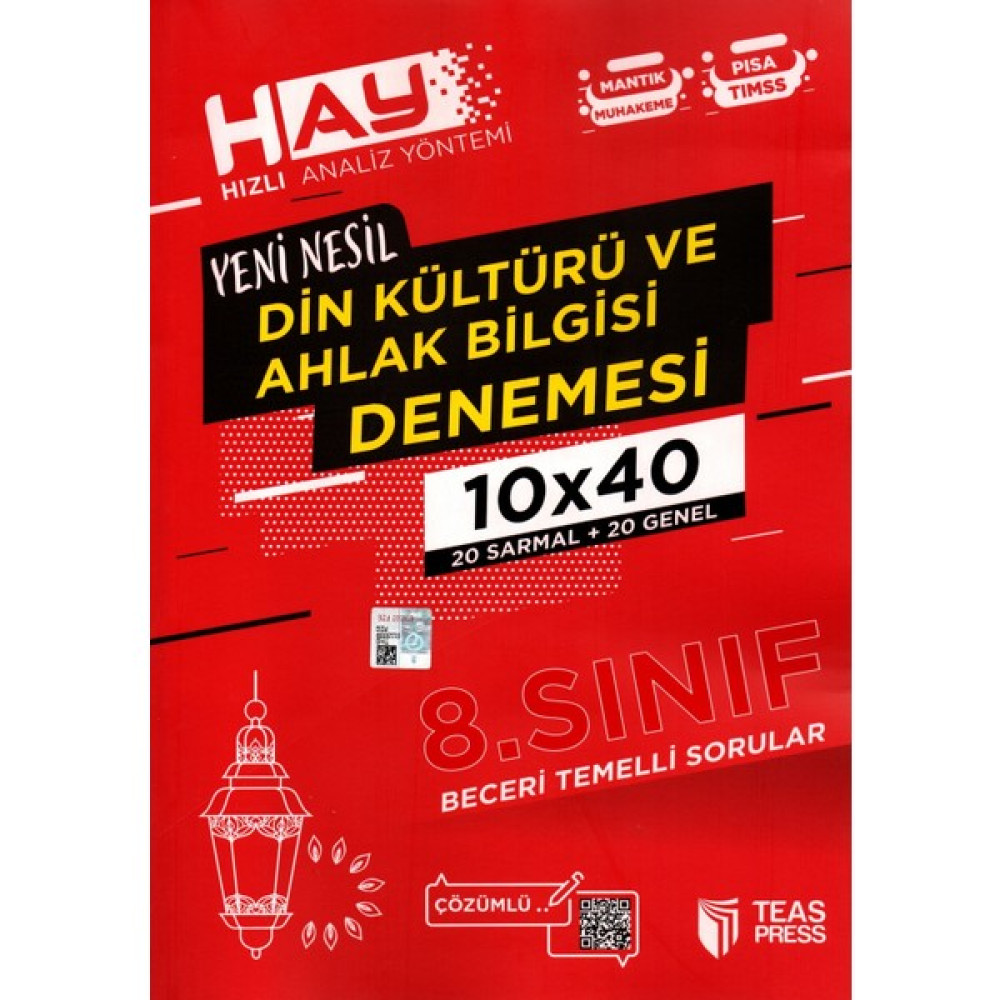 Teas Press 8. Sınıf Din Kültürü Denemesi 40 Adet Din Kültürü ve Ahlak Bilgisi Fiyatı