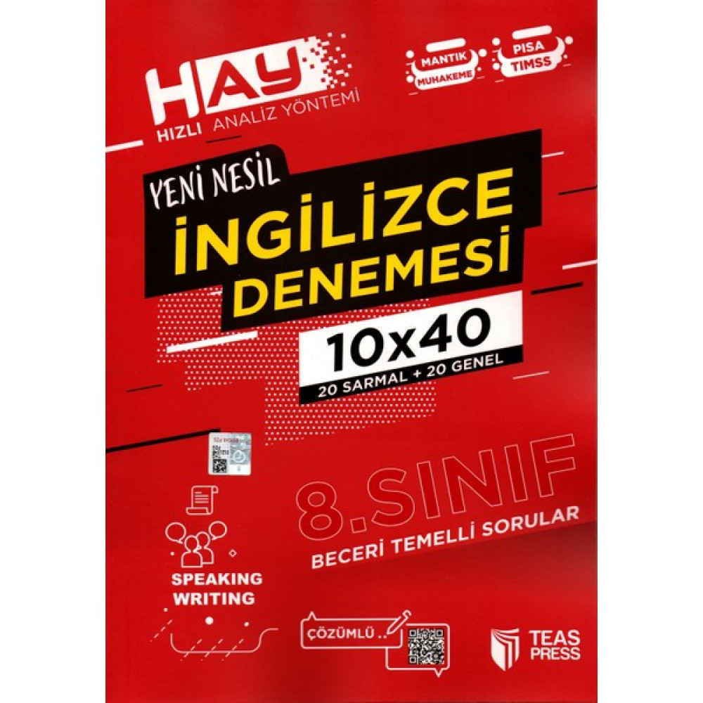 Teas Press 8. Sınıf İngilizce Denemesi 40 Adet Yabancı Dil Kitapları Fiyatı