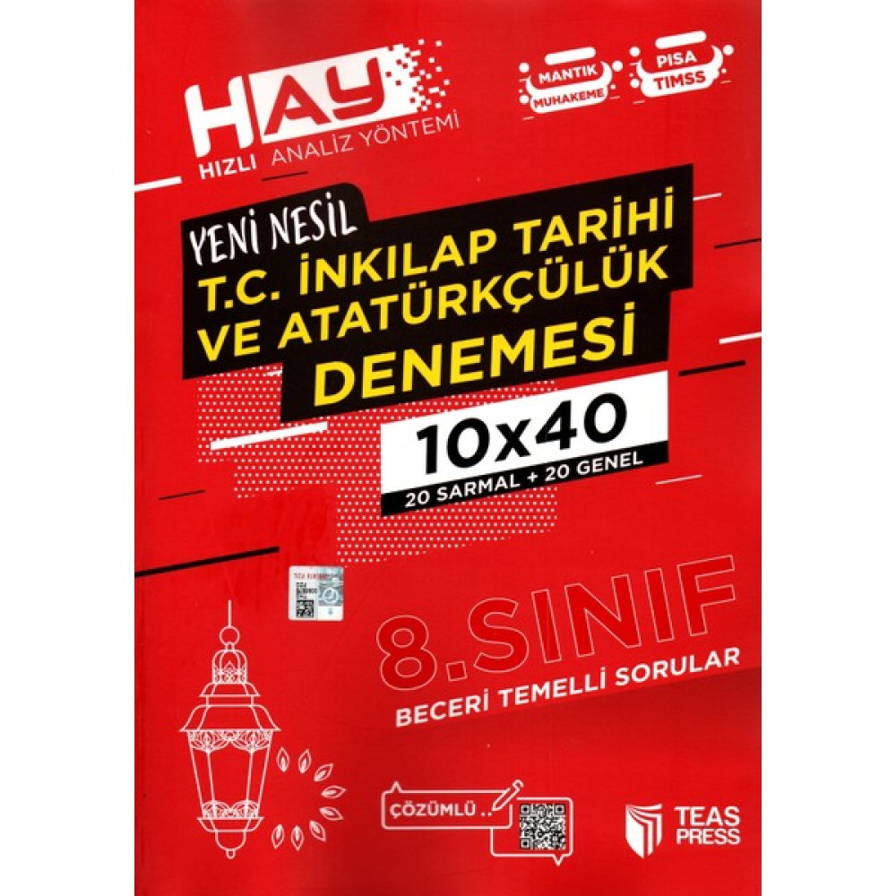 Teas Press Yayınları 8. Sınıf İnkılap Tarihi Denemesi 40 Adet Ders Sınav Kitapları Fiyatı