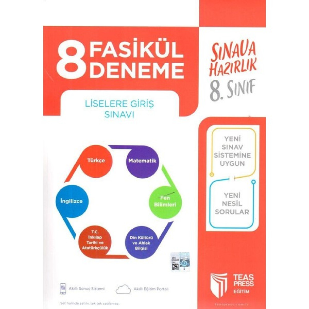 Teas Press Yayınları LGS 8. Sınıf 8'li Fasikül Deneme Tüm Dersler Fiyatı