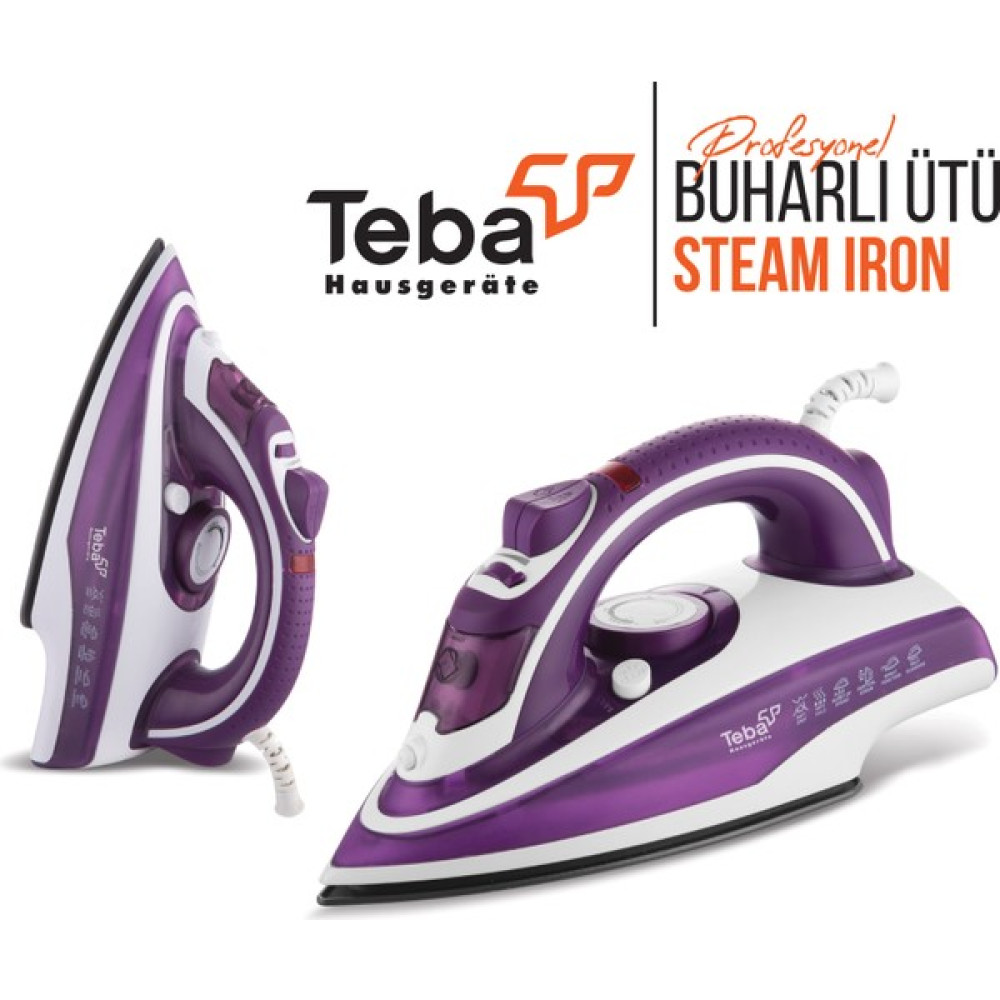 Teba Buharlı Ütü - Beyaz - Mor Ütüler Fiyatı